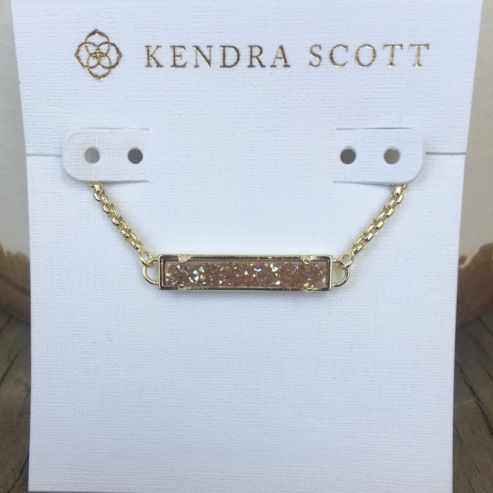 NWT Kendra Scott 14k gold drusy slider bracelet